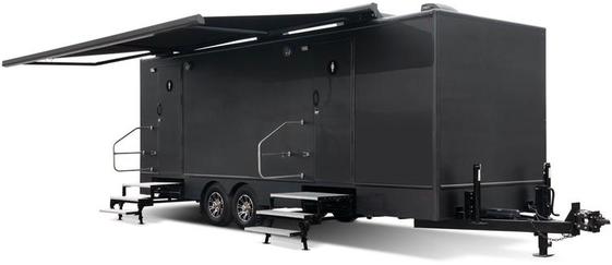 High-end, Black Restroom Trailer Rental in Cape May County, New Jersey